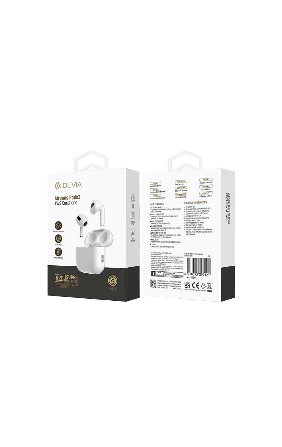 Devia-Web Airbuds Pods3 TWS Earphones – Affordable Wireless | Devia