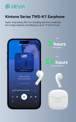 Devia-Web Audio devices Kintone TWS-K1 Earphones – Stylish Wireless Earbuds | Devia