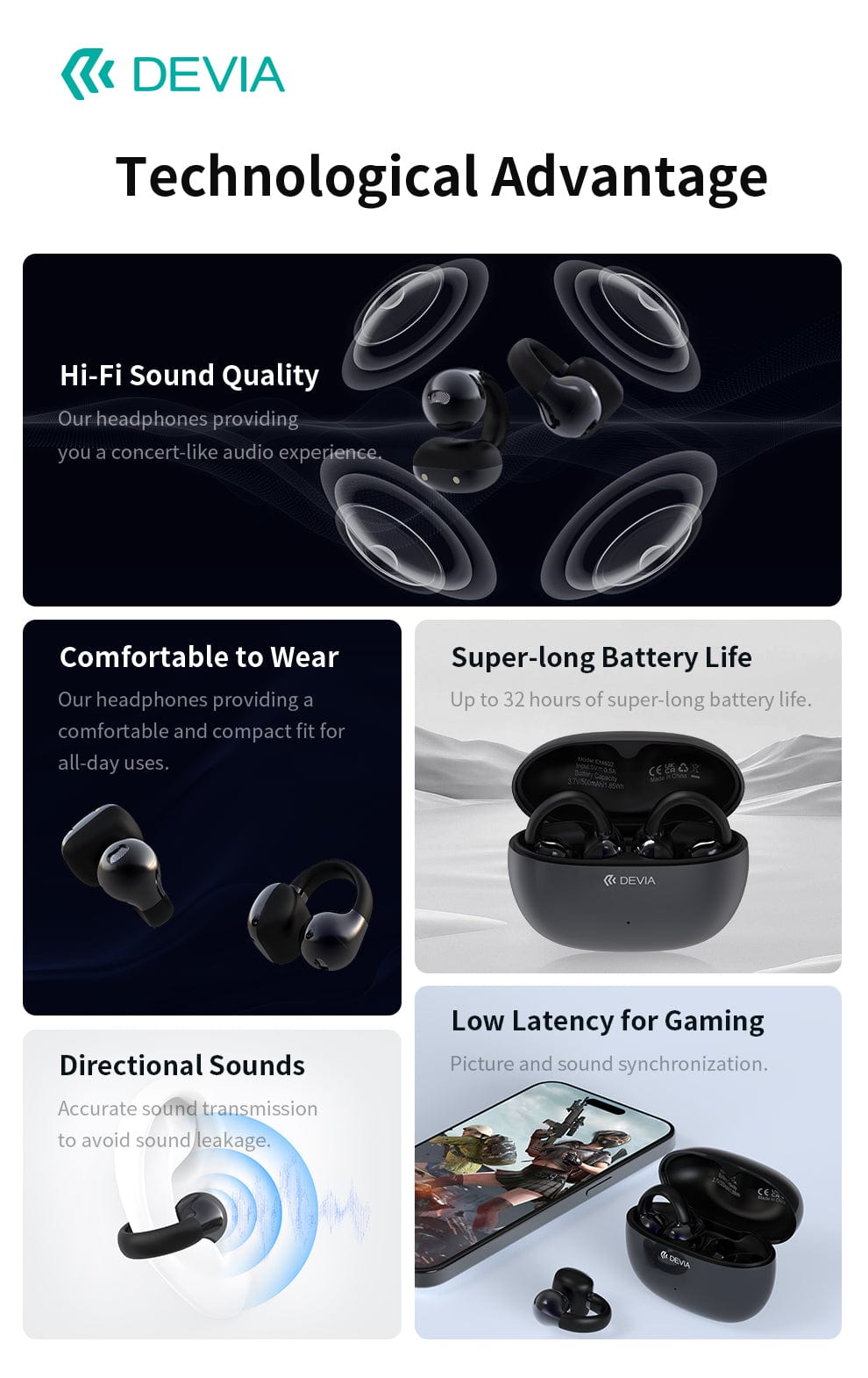 Devia-Web Audio devices OWS Pro2 Wireless Earphones – Premium Sound | Devia Pakistan