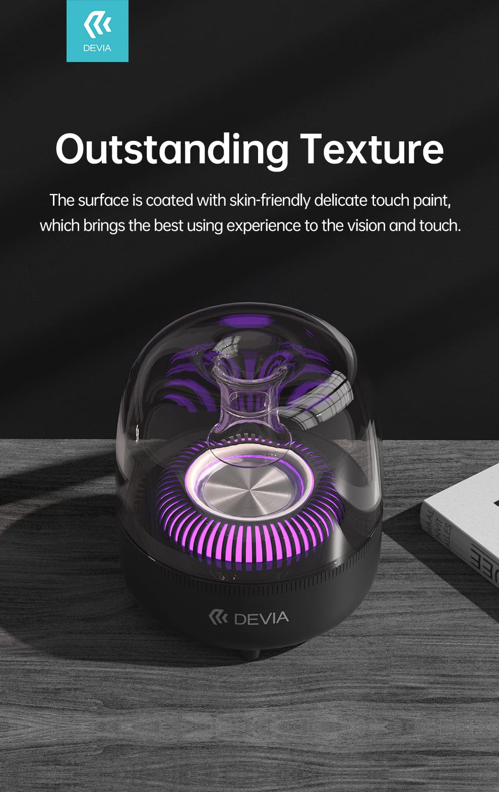 Devia-Web Audio devices Smart Series Crystal Speaker – 360° Wireless Speaker | Devia