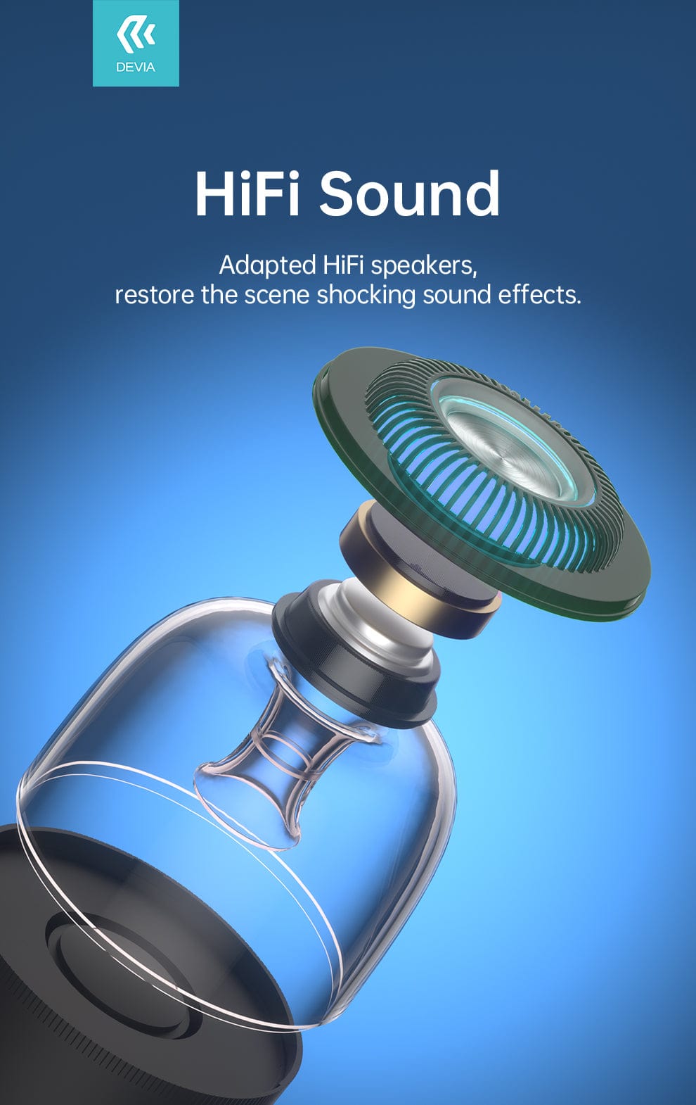 Devia-Web Audio devices Smart Series Crystal Speaker – 360° Wireless Speaker | Devia