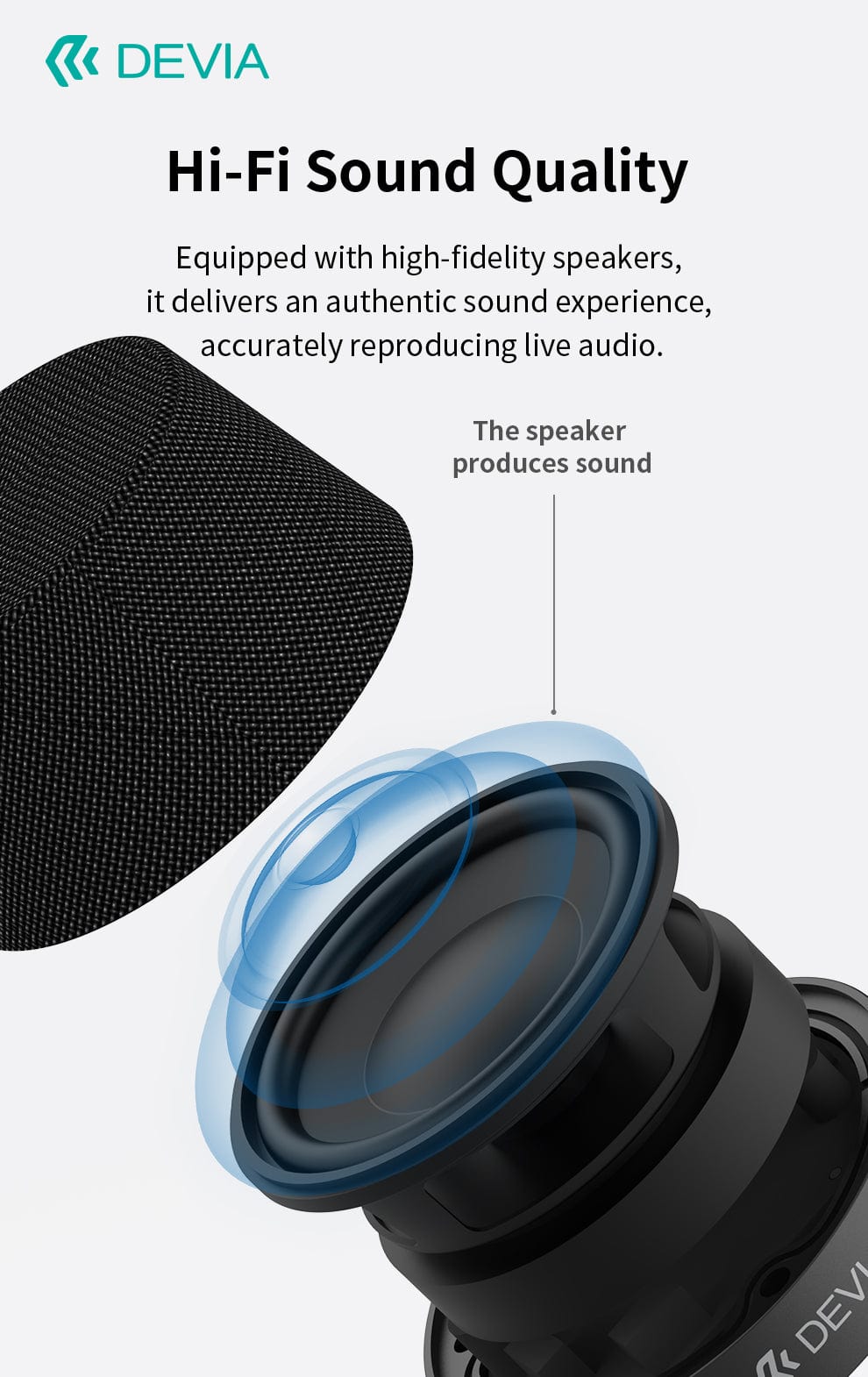 Devia-Web Audio devices Sound Lite3 Wireless Speaker – Portable & Powerful | Devia