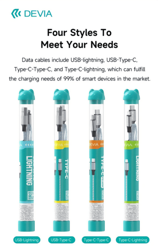 Devia-Web cables Gracious Series 4 in 1 Multi Charging Cable – Devia Pakistan