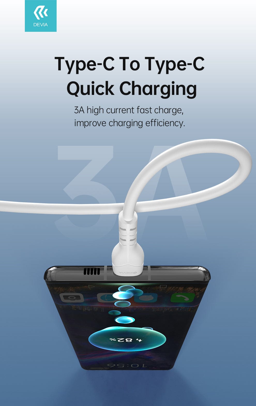 Devia-Web cables Kintone Type C to Type C Cable – 3A Fast Charging | Devia