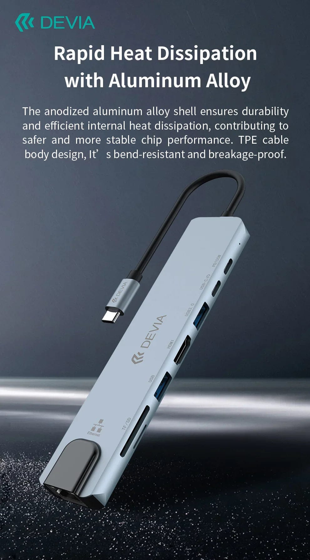 Devia-Web hubs Hub Pro1 8-in-1 USB Hub – Multi-Port Expansion | Devia Pakistan