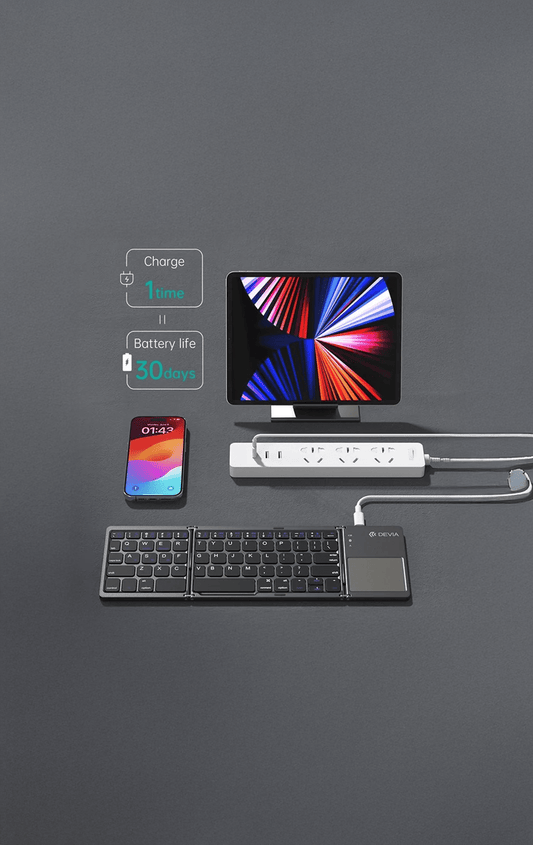 Devia-Web laptop accessories Wireless Folding Keyboard with Touchpad | Devia Pakistan
