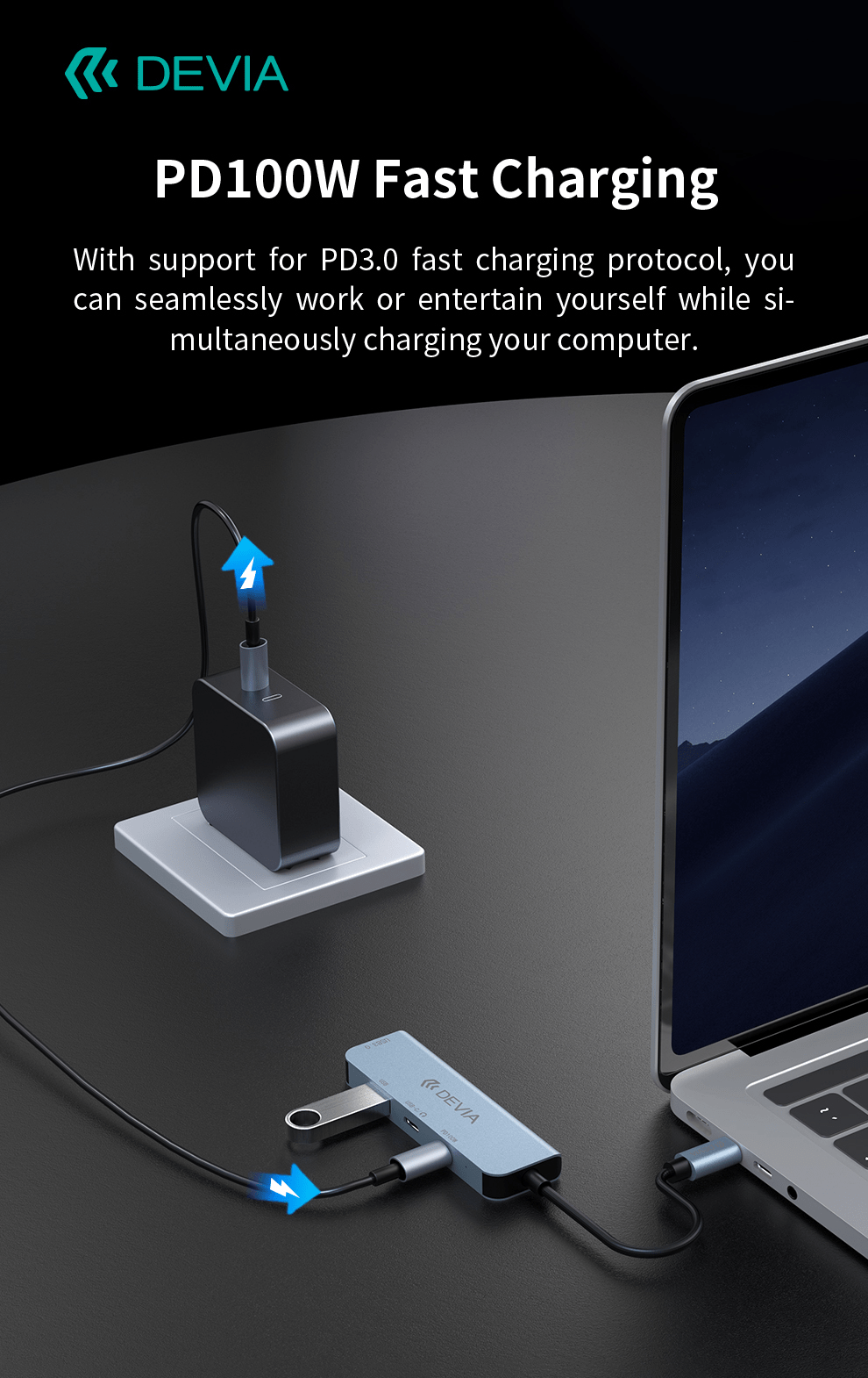 Devia-Web Leopard Series Type-C To USB 2+C+PD