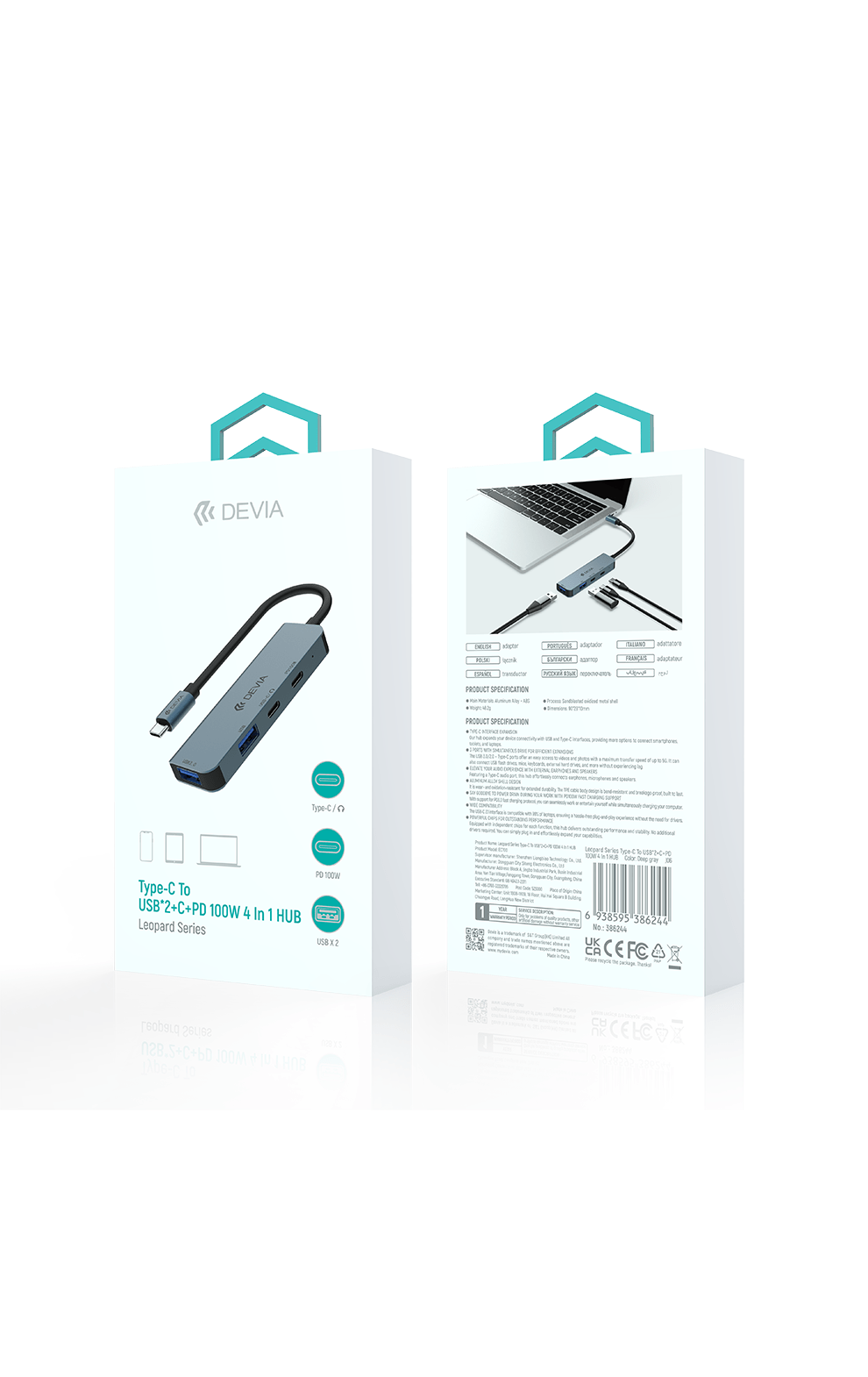 Devia-Web Leopard Series Type-C To USB 2+C+PD