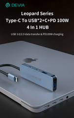 Devia-Web Leopard Series Type-C To USB 2+C+PD