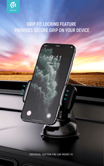 Devia-Web mobile accessories Black Universal Suction Pad Car Mount V2 – Phone Holder | Devia Pakistan