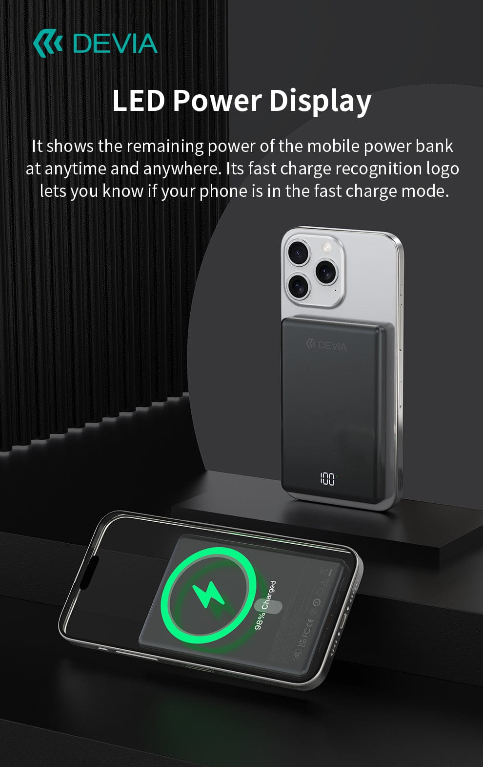 Devia-Web power banks Extreme Speed Series MINI PD 20W Metal Digital Power Bank (5000mAh)