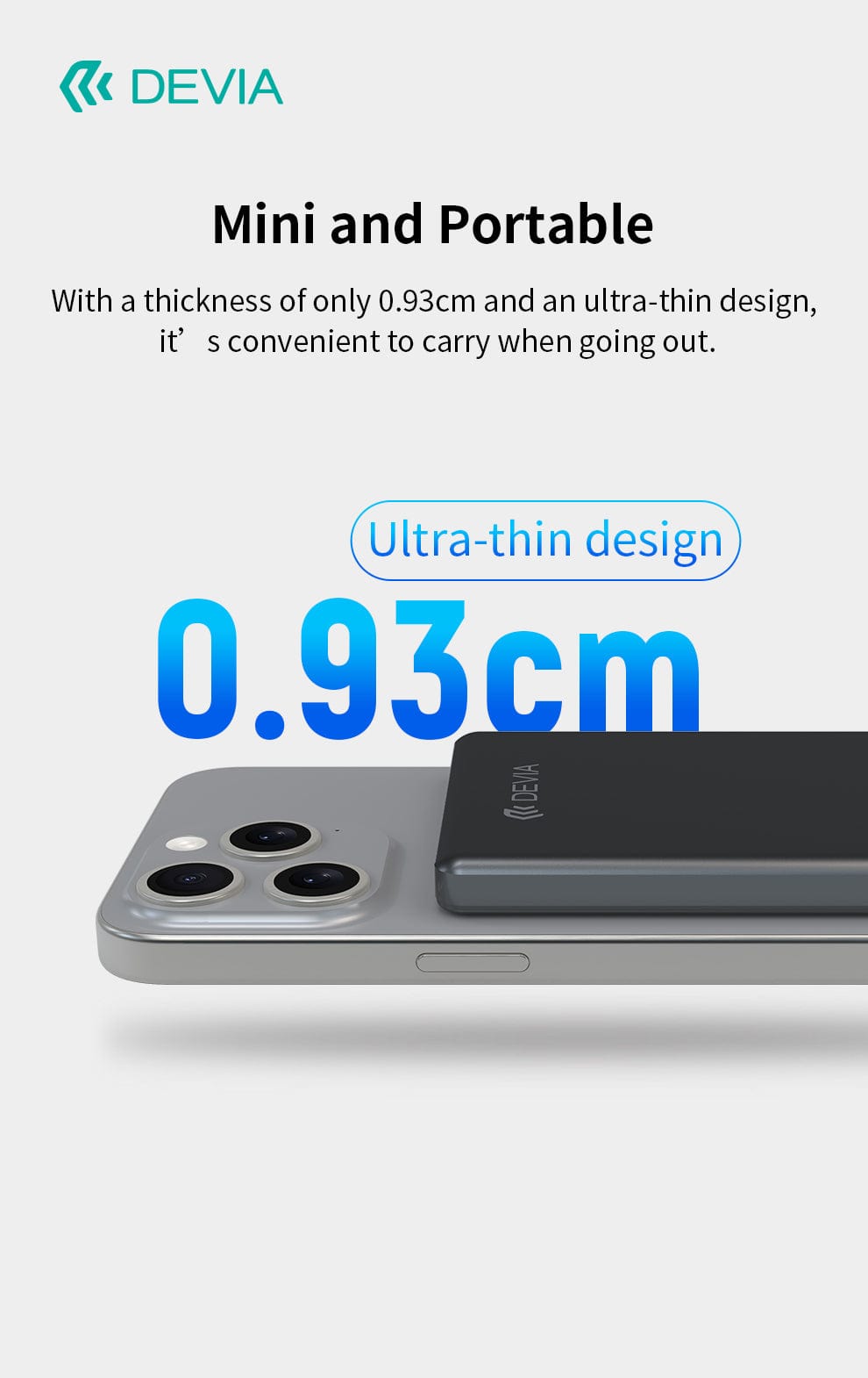 Devia-Web power banks Extreme Speed Series MINI PD 20W Metal Digital Power Bank (5000mAh)