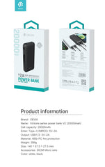 Devia-Web power banks Kintone Power Bank 20000mAh V2 – High Capacity | Devia