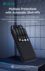 Devia-Web power banks Kintone Series Power Bank with Built-in 4 Cables (10000mAh)