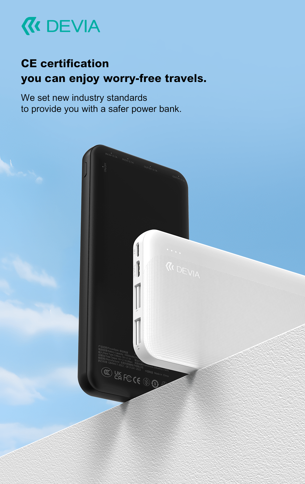 Devia-Web power banks Lite5 Power Bank 10000mAh – Slim & Portable | Devia Pakistan