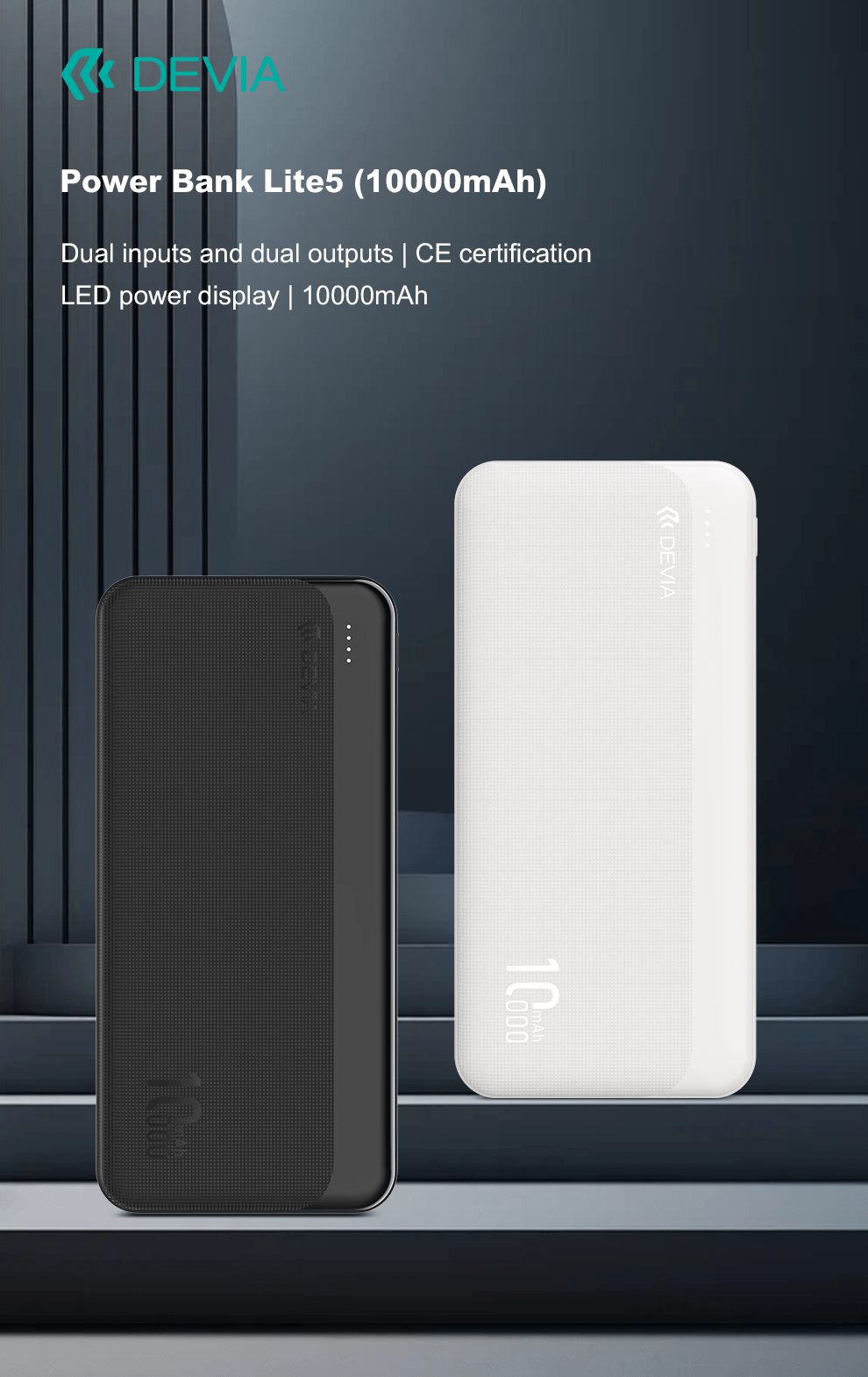 Devia-Web power banks Lite5 Power Bank 10000mAh – Slim & Portable | Devia Pakistan