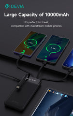 Devia-Web power banks Kintone Series Power Bank with Built-in 4 Cables (10000mAh)